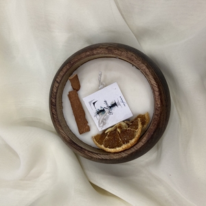 wooden bowl candle