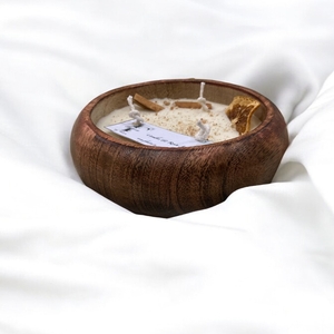 wood bowl candle