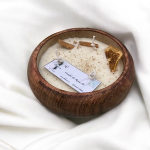 wood bowl candle