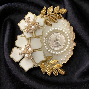 Silver Coin Resin Platter