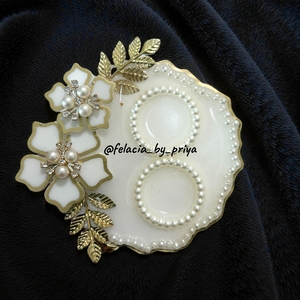 Handcrafted Resin Silver & Gold Coin Platter