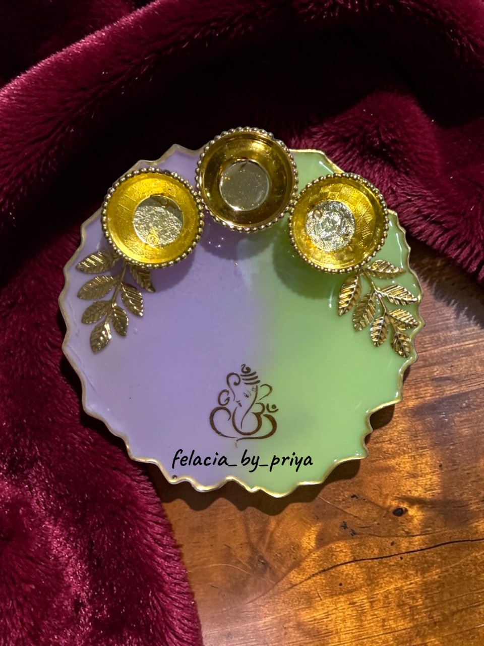 Resin Pooja Plate (5") 1 Resin Pooja Plate
