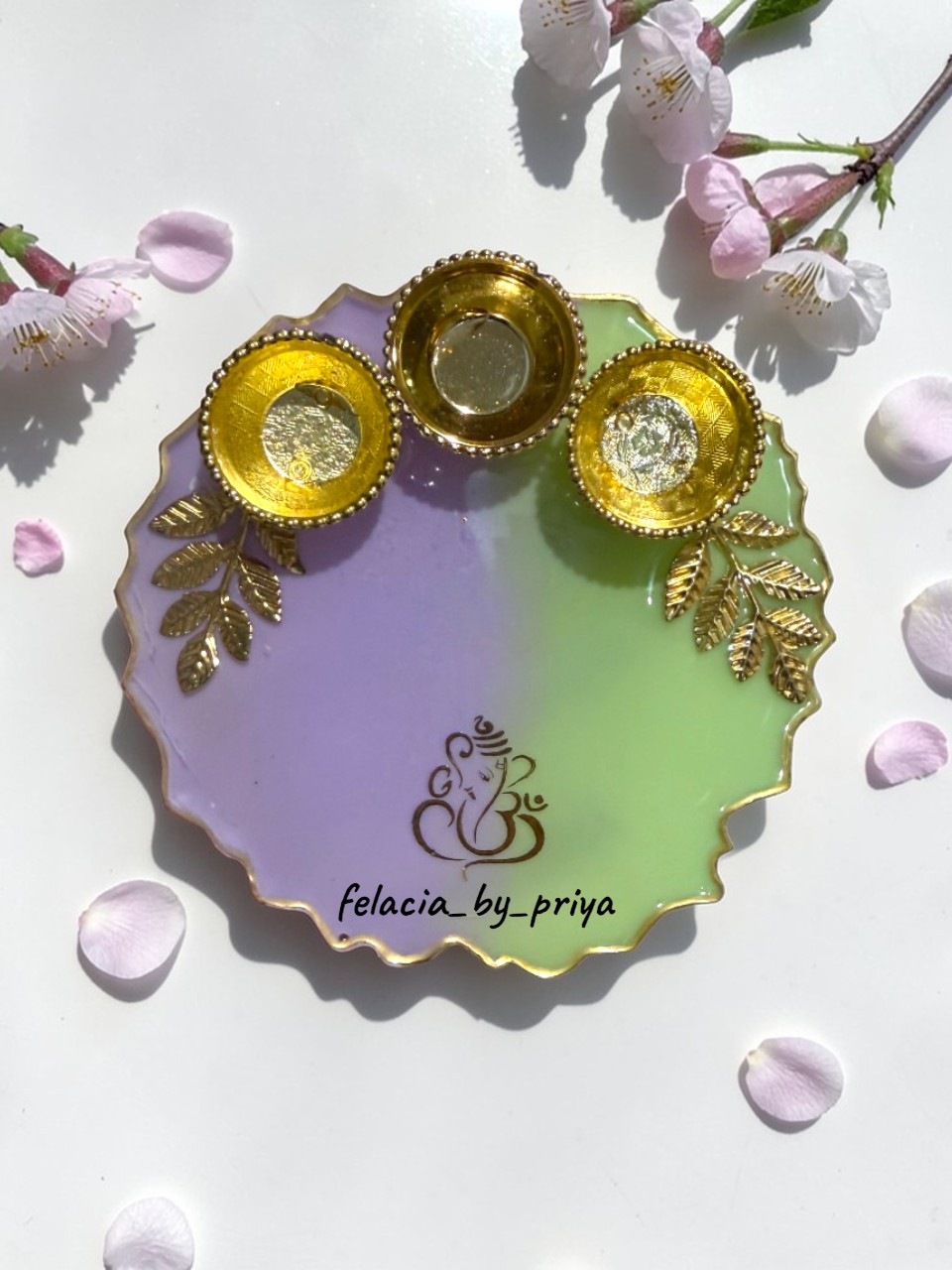 Resin Pooja Plate (5") 2 Resin Pooja Plate
