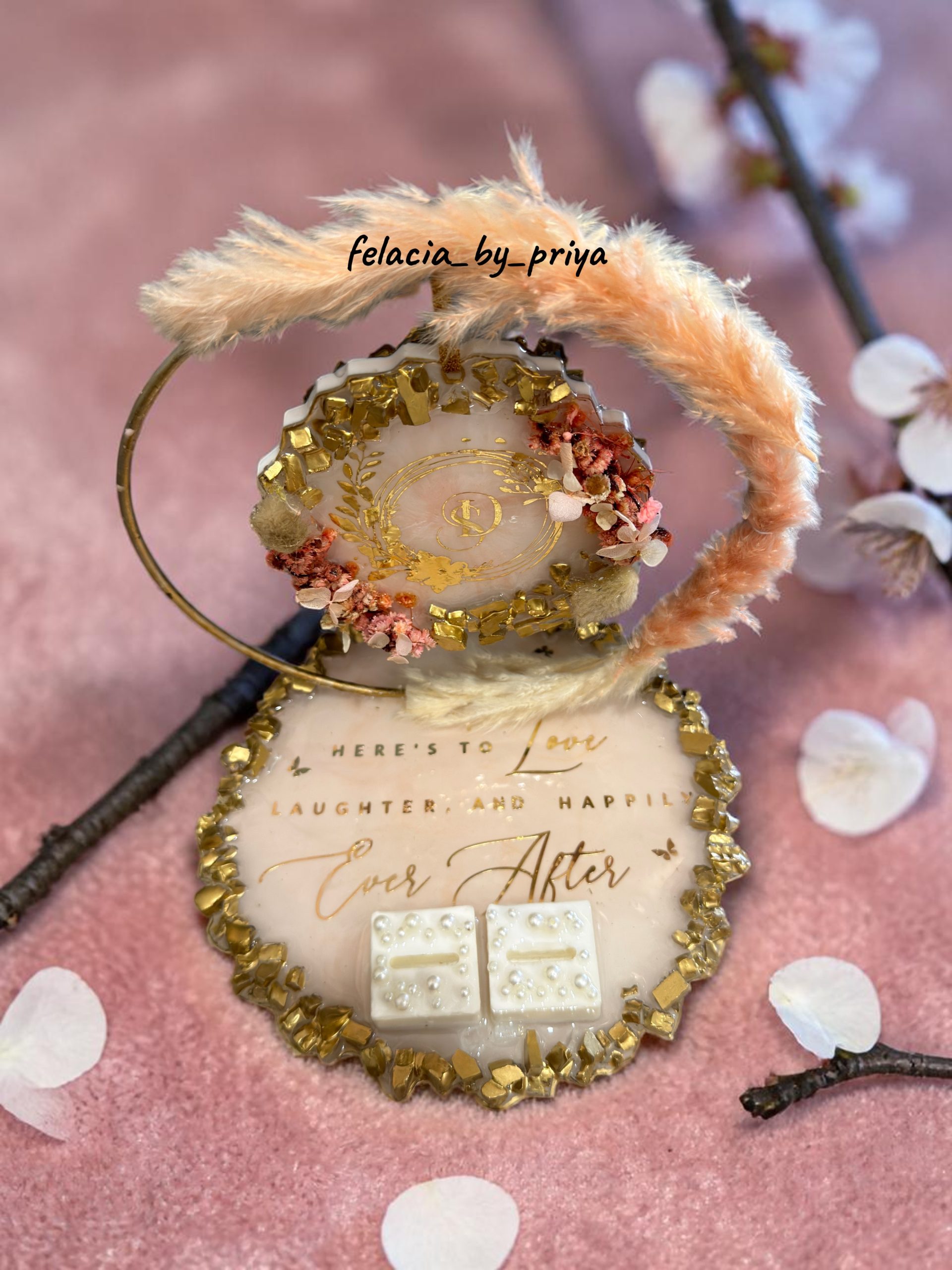 Handcrafted Resin Engagement Platter (8") 3 Handcrafted Resin Engagement Platter