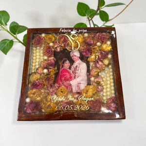 Resin Wooden Varmala Preservation Frame