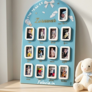 Personalized Baby First Year Resin Photo Frame
